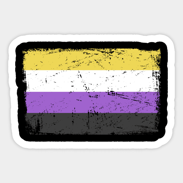 Non-Binary Pride Flag | Gender Identity Genderqueer Sticker by MeatMan